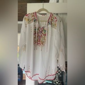 Johnny Was Embroidered tunic size M